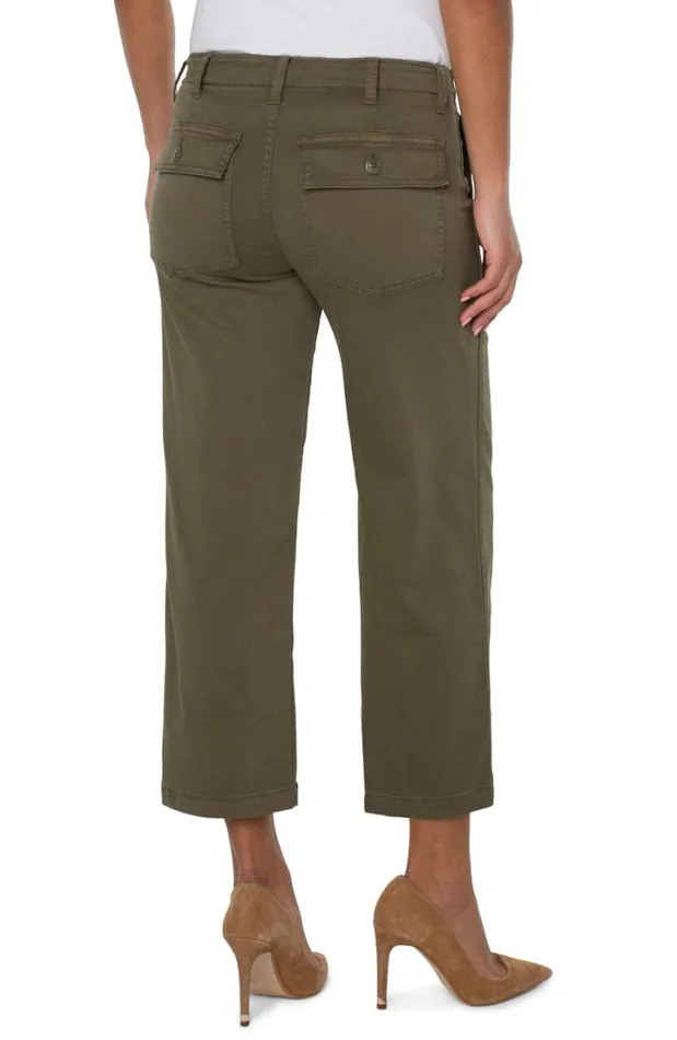 CROPS Women Liverpool Los Angeles CARGO WIDE LEG CROP Myrtle Green