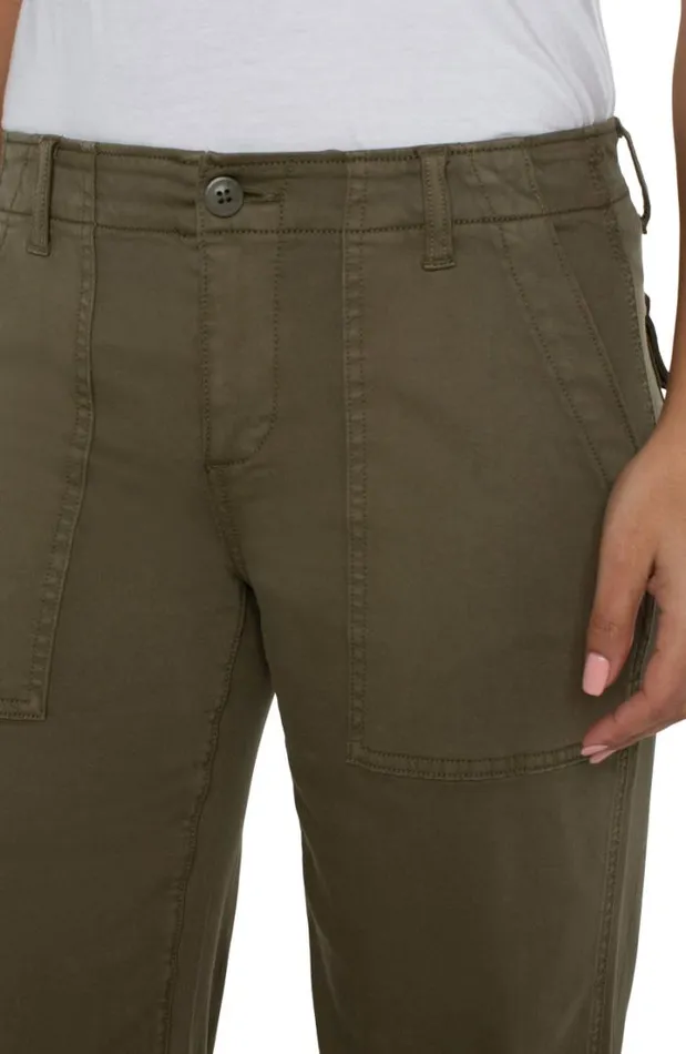 CROPS Women Liverpool Los Angeles CARGO WIDE LEG CROP Myrtle Green