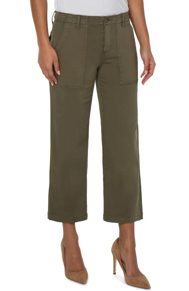 CROPS Women Liverpool Los Angeles CARGO WIDE LEG CROP Myrtle Green