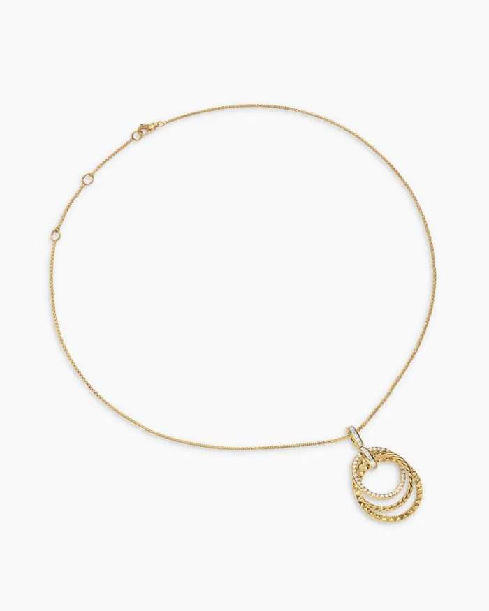 Crossover Trio Pendant Necklace In 18K Yellow Gold With Diamonds 24mm Women David Yurman Pendant Crossover Trio Pendant Necklace In 18K Yellow Gold With Diamonds 24mm Women David Yurman Pendant