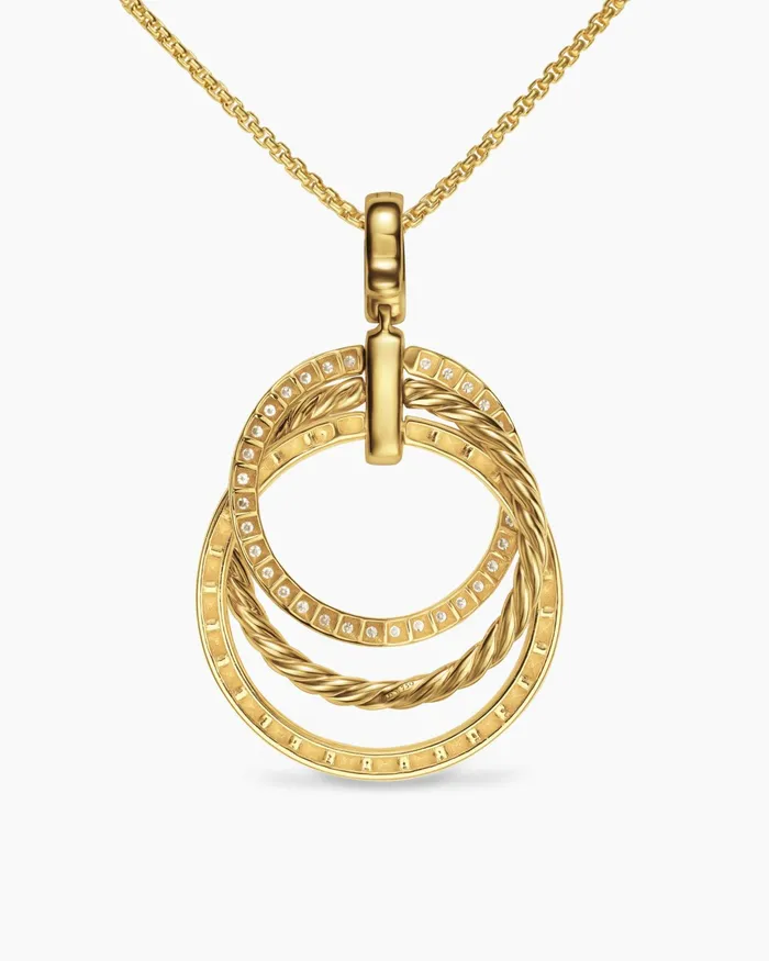 Crossover Trio Pendant Necklace In 18K Yellow Gold With Diamonds 24mm Women David Yurman Pendant Crossover Trio Pendant Necklace In 18K Yellow Gold With Diamonds 24mm Women David Yurman Pendant