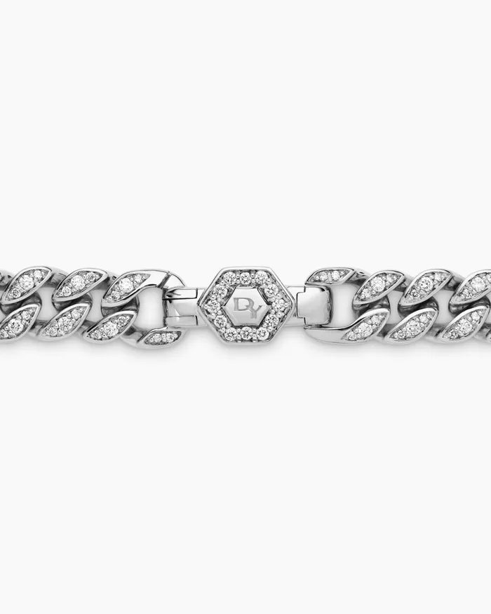 Curb Chain Necklace In Sterling Silver With Diamonds 7mm Women David Yurman Chain