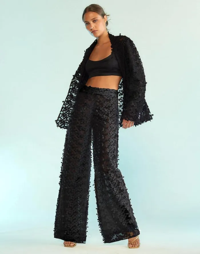 Cynthia Rowley 3D Embroidered Tulle Pants Women Bottoms Cynthia Rowley 3D Embroidered Tulle Pants Women Bottoms