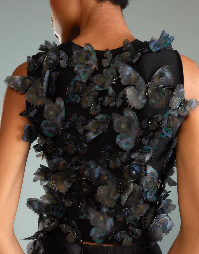 Cynthia Rowley Butterfly Applique Top Women Tops Cynthia Rowley Butterfly Applique Top Women Tops