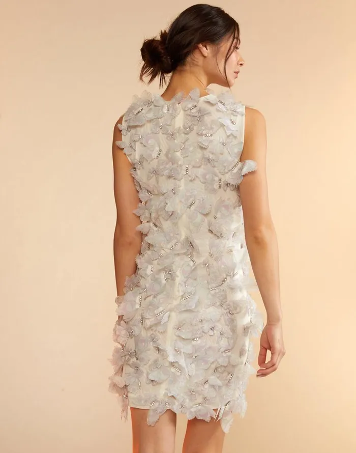 Cynthia Rowley Butterfly Embellished Dress Women Dresses