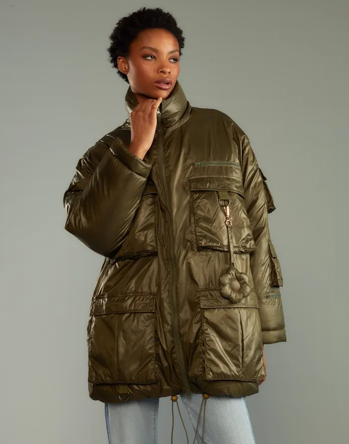 Cynthia Rowley Cargo Pocket Puffer Coat Women Jackets and Coats Cynthia Rowley Cargo Pocket Puffer Coat Women Jackets and Coats