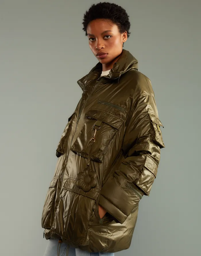 Cynthia Rowley Cargo Pocket Puffer Coat Women Jackets and Coats Cynthia Rowley Cargo Pocket Puffer Coat Women Jackets and Coats