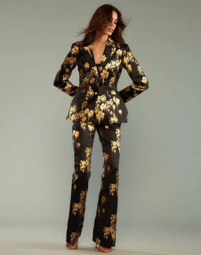 Cynthia Rowley Dripping In Gold Pants Women Bottoms