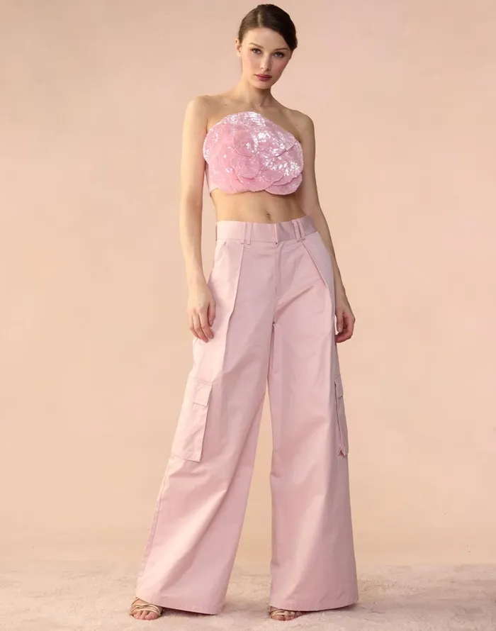 Cynthia Rowley Sequin Flower Bandeau Women Tops Cynthia Rowley Sequin Flower Bandeau Women Tops