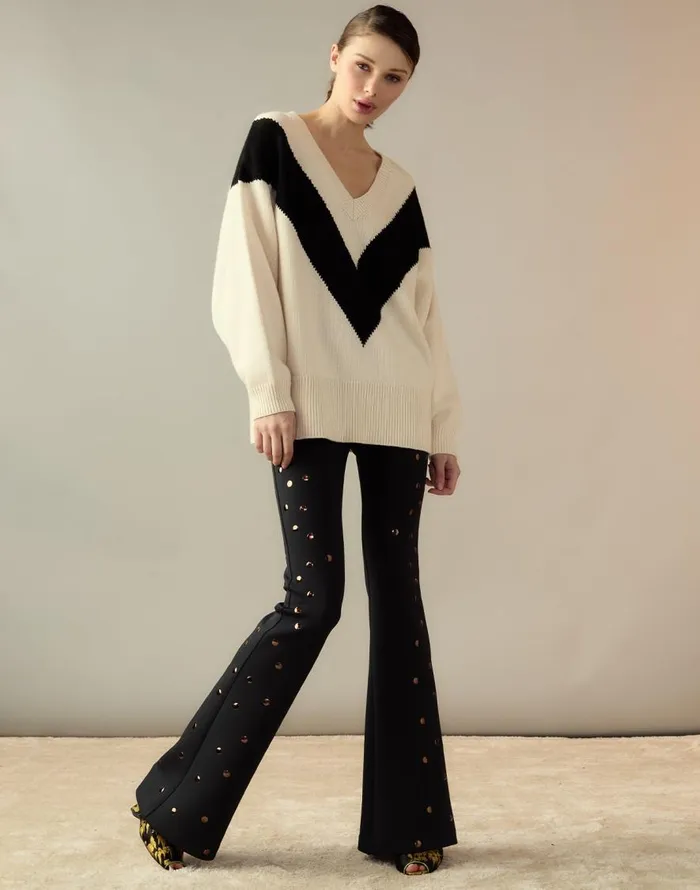 Cynthia Rowley Studded Bonded Pants Women Bottoms