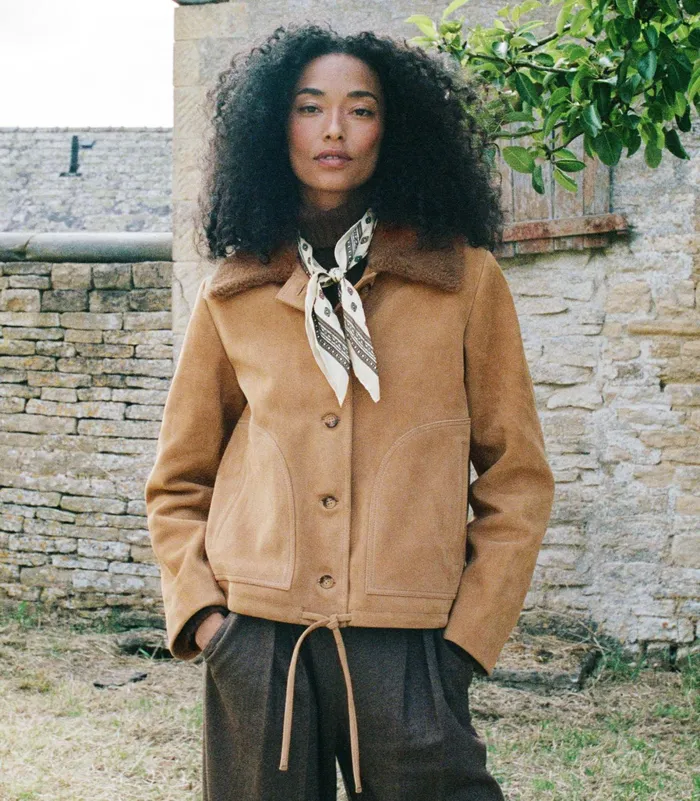 DEN Coats and Jackets Women Turner Suede Jacket Stag DEN Coats and Jackets Women Turner Suede Jacket Stag