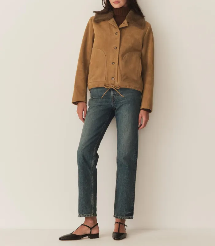 DEN Coats and Jackets Women Turner Suede Jacket Stag DEN Coats and Jackets Women Turner Suede Jacket Stag