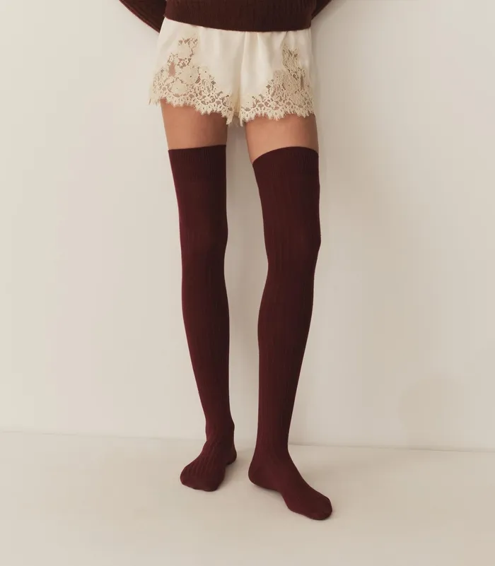 DEN Socks and Tights Women Collgien Thigh High Socks Bordeaux Grand Cru DEN Socks and Tights Women Collgien Thigh High Socks Bordeaux Grand Cru