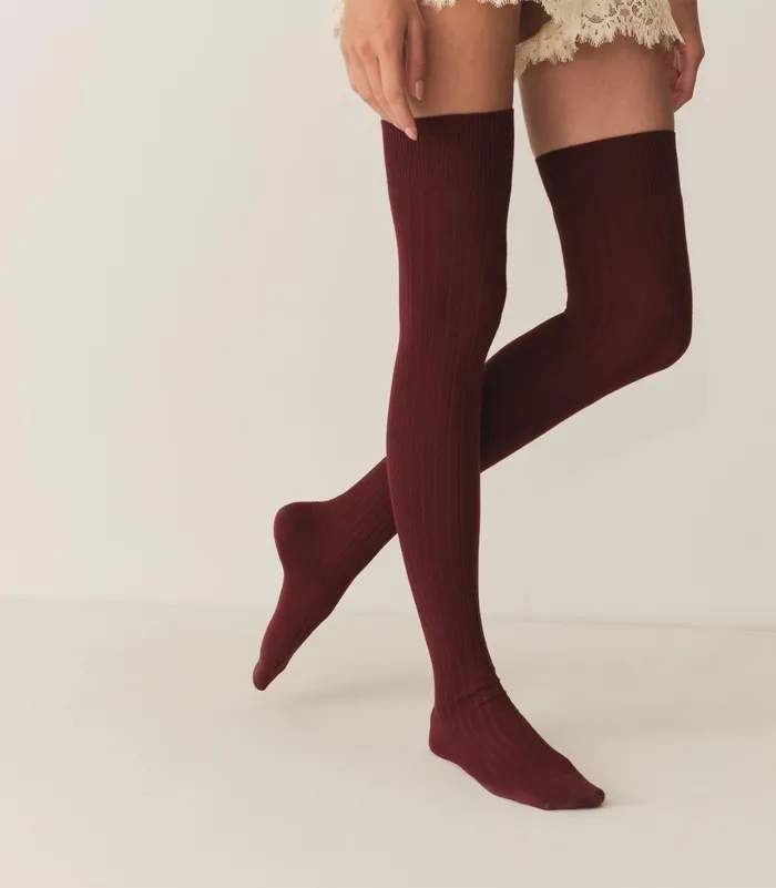 DEN Socks and Tights Women Collgien Thigh High Socks Bordeaux Grand Cru DEN Socks and Tights Women Collgien Thigh High Socks Bordeaux Grand Cru
