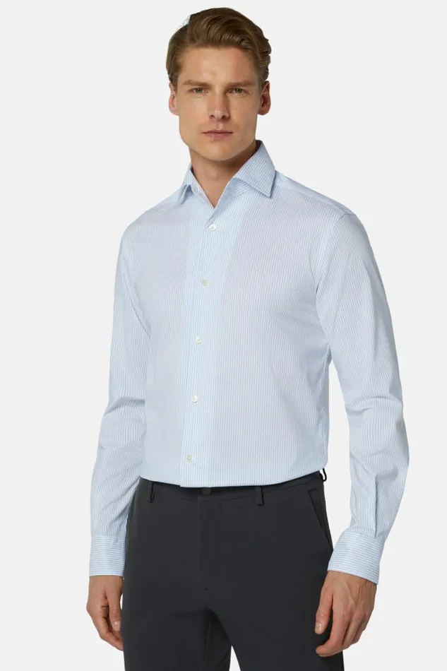 Dress Shirts Men Boggi Milano Regular Fit Sky Blue Cotton And COOLMAX Shirt Light Blu Dress Shirts Men Boggi Milano Regular Fit Sky Blue Cotton And COOLMAX Shirt Light Blu