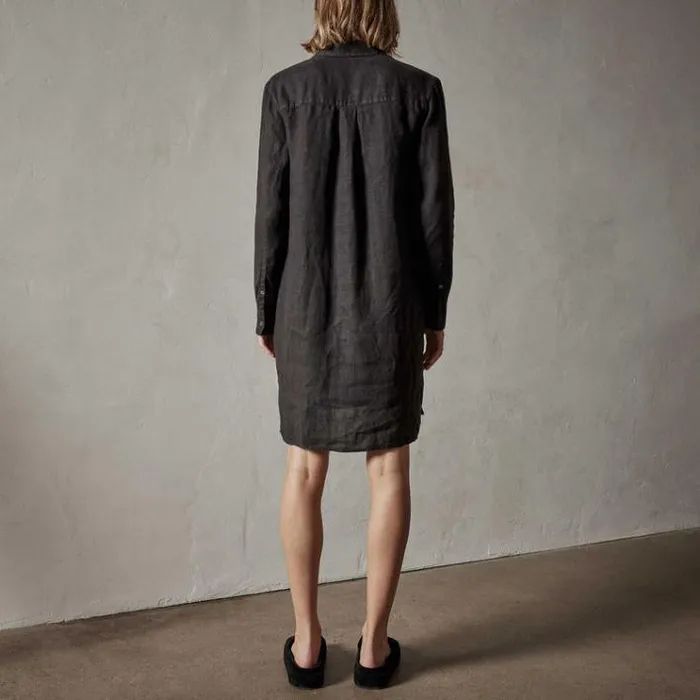 DressesJumpsuits Women James Perse Lightweight Linen Shirt Dress Black