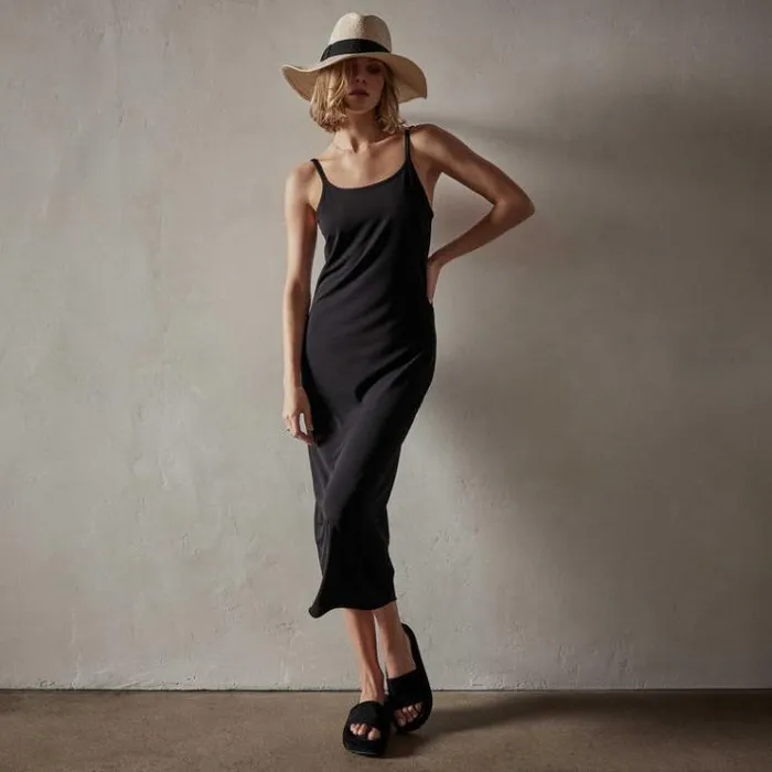 DressesJumpsuits Women James Perse Matte Jersey Tank Dress Black