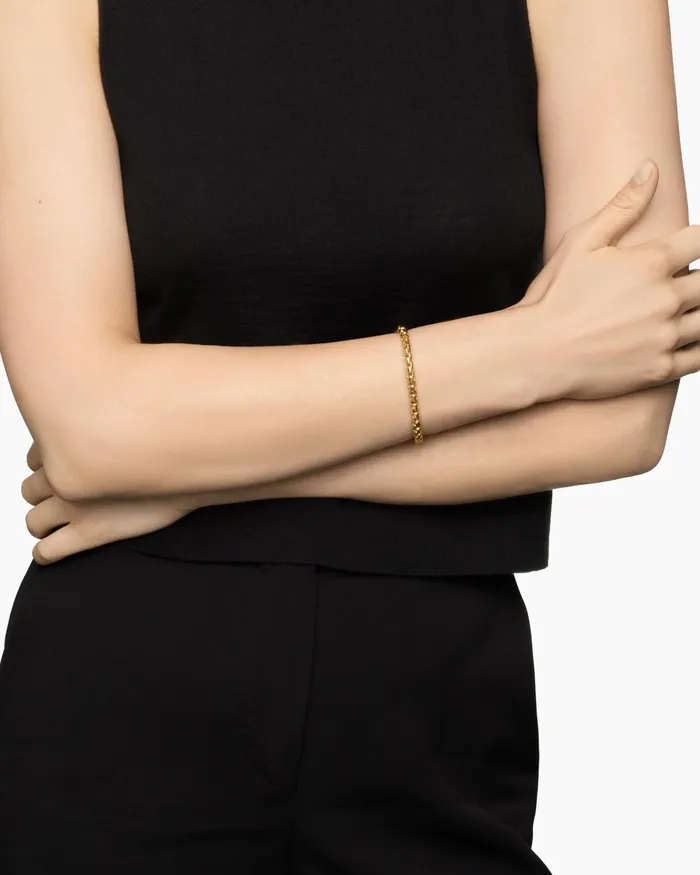 DY Bel Aire Box Chain Bracelet In 18K Yellow Gold 52mm Women David Yurman Chain DY Bel Aire Box Chain Bracelet In 18K Yellow Gold 52mm Women David Yurman Chain