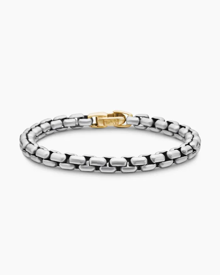 DY Bel Aire Box Chain Bracelet In Sterling Silver With 14K Yellow Gold 6mm Women David Yurman Chain DY Bel Aire Box Chain Bracelet In Sterling Silver With 14K Yellow Gold 6mm Women David Yurman Chain