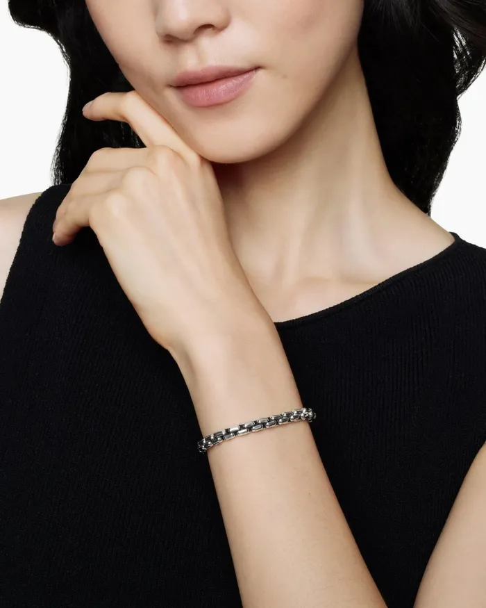 DY Bel Aire Box Chain Bracelet In Sterling Silver With 14K Yellow Gold 6mm Women David Yurman Chain DY Bel Aire Box Chain Bracelet In Sterling Silver With 14K Yellow Gold 6mm Women David Yurman Chain