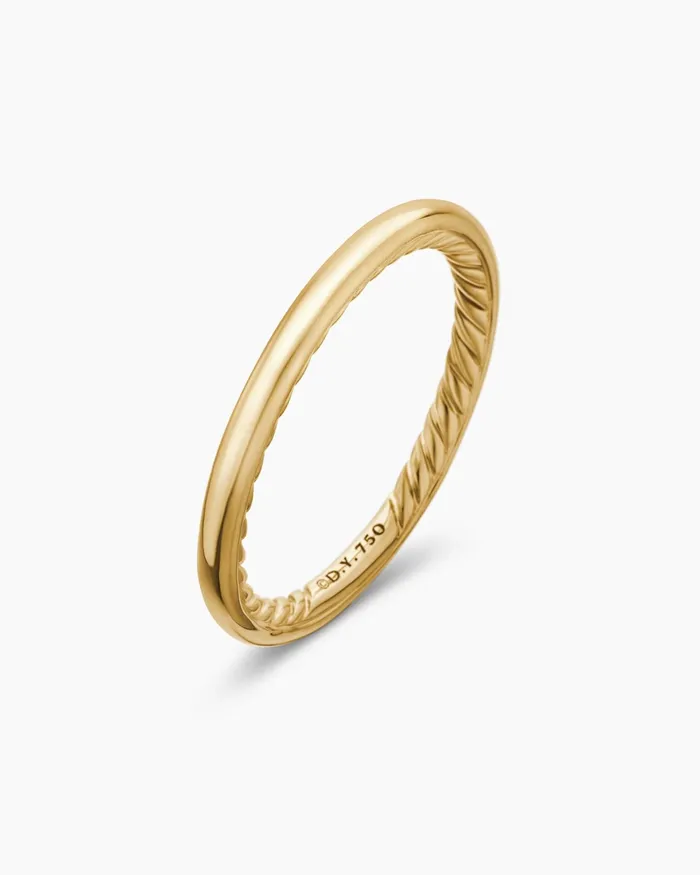 DY Eden Band Ring In 18K Yellow Gold 2mm Women David Yurman Band