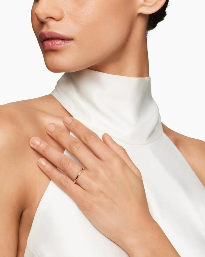 DY Eden Band Ring In 18K Yellow Gold 2mm Women David Yurman Band