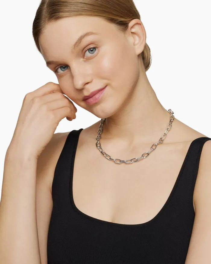 DY Madison Chain Necklace In Sterling Silver 85mm Women David Yurman Chain DY Madison Chain Necklace In Sterling Silver 85mm Women David Yurman Chain