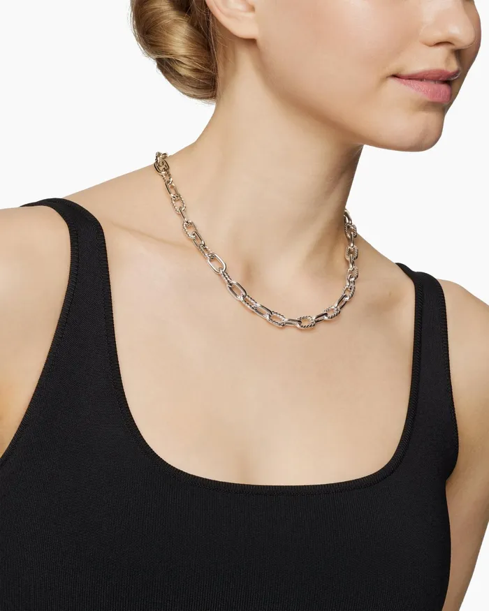 DY Madison Chain Necklace In Sterling Silver 85mm Women David Yurman Chain DY Madison Chain Necklace In Sterling Silver 85mm Women David Yurman Chain
