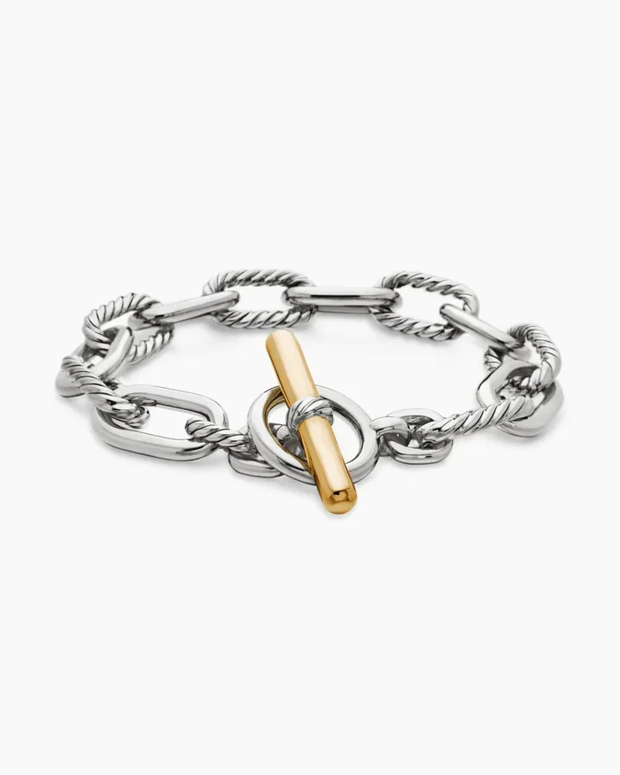 DY Madison Toggle Chain Bracelet In Sterling Silver With 18K Yellow Gold 11mm Women David Yurman Chain DY Madison Toggle Chain Bracelet In Sterling Silver With 18K Yellow Gold 11mm Women David Yurman Chain