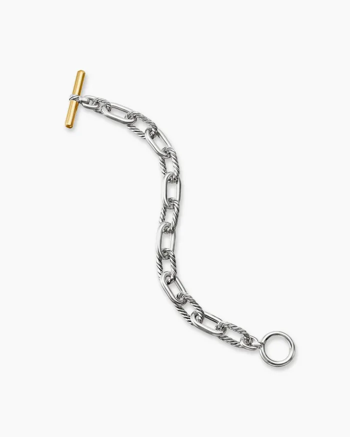 DY Madison Toggle Chain Bracelet In Sterling Silver With 18K Yellow Gold 11mm Women David Yurman Chain DY Madison Toggle Chain Bracelet In Sterling Silver With 18K Yellow Gold 11mm Women David Yurman Chain