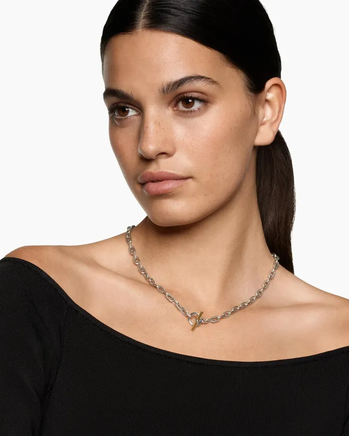 DY Madison Toggle Chain Necklace In Sterling Silver And 18K Yellow Gold 55mm Women David Yurman Chain