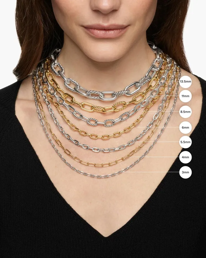DY Madison Toggle Chain Necklace In Sterling Silver And 18K Yellow Gold 55mm Women David Yurman Chain