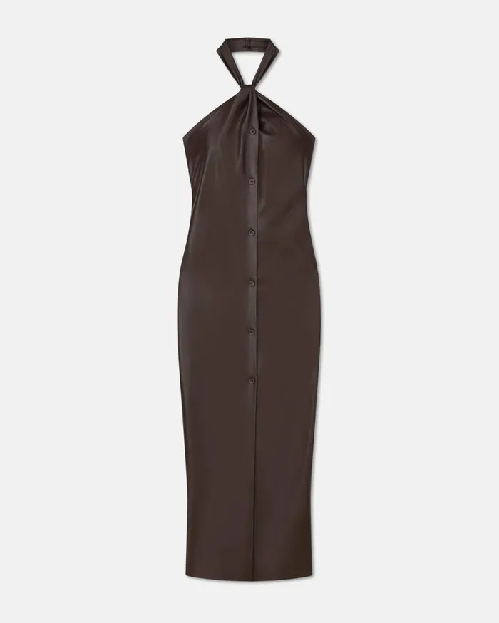 Elima Coffee Ground Women Nanushka Dresses