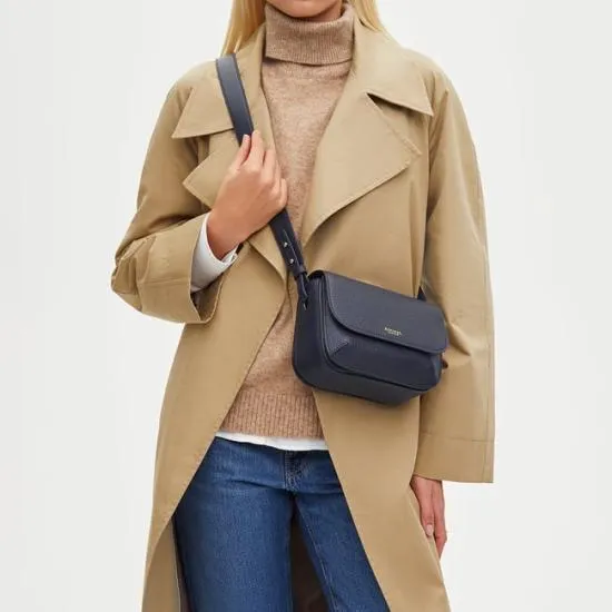 Ella Bag Navy Pebble Women Aspinal Of London Shoulder