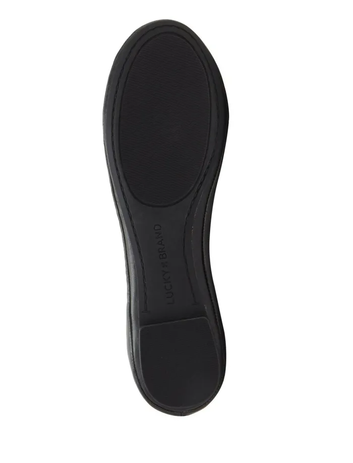 Emmie Ballet Leather Flats Black Women Lucky Brand Shoes