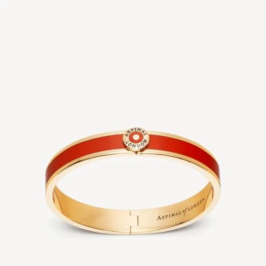 Enamel Bangle Cardinal Red Enamel On 18ct Gold Plated Women Aspinal Of London Bangles and Bracelets