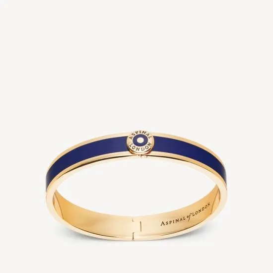 Enamel Bangle Navy Enamel On 18ct Gold Plated Women Aspinal Of London Bangles and Bracelets