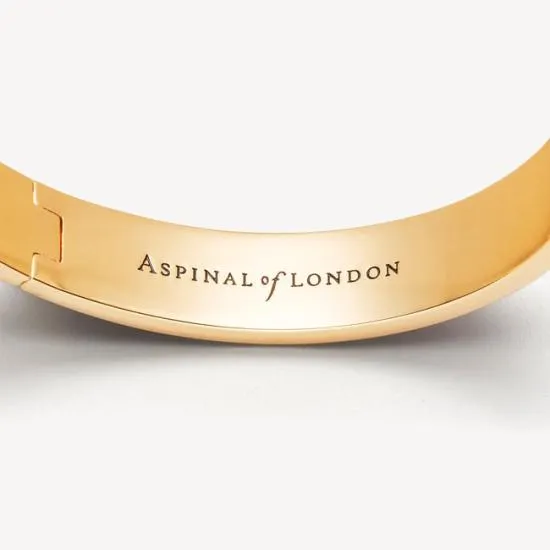 Enamel Bangle Navy Enamel On 18ct Gold Plated Women Aspinal Of London Bangles and Bracelets