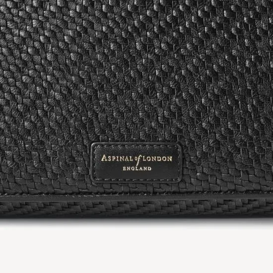 Evening Clutch Black Woven Leather Women Aspinal Of London Woven Leather