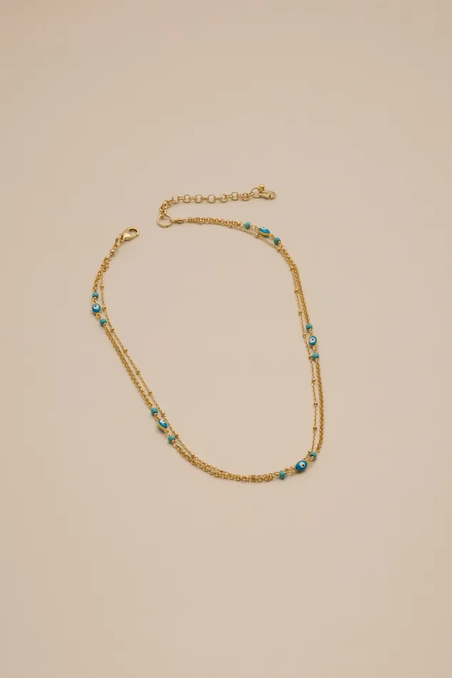 Evil Eye Layer Necklace Gold Women Lucky Brand Jewelry