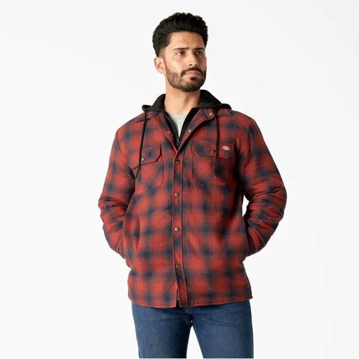 Flannel Hooded Shirt Jacket Dark NavyBrick Ombre Dark Navybrick Ombre dvm Men Dickies Shirt Jackets Flannel Hooded Shirt Jacket Dark NavyBrick Ombre Dark Navybrick Ombre dvm Men Dickies Shirt Jackets