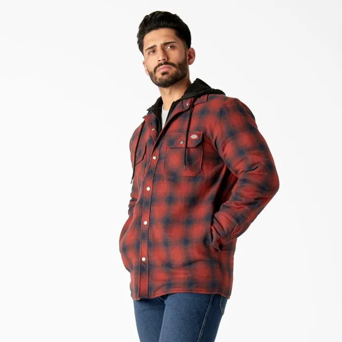 Flannel Hooded Shirt Jacket Dark NavyBrick Ombre Dark Navybrick Ombre dvm Men Dickies Shirt Jackets Flannel Hooded Shirt Jacket Dark NavyBrick Ombre Dark Navybrick Ombre dvm Men Dickies Shirt Jackets