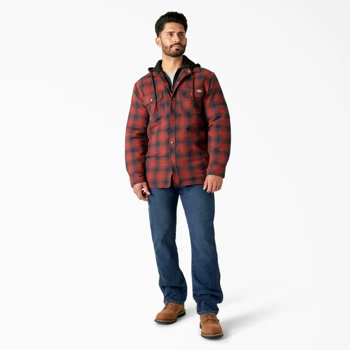 Flannel Hooded Shirt Jacket Dark NavyBrick Ombre Dark Navybrick Ombre dvm Men Dickies Shirt Jackets Flannel Hooded Shirt Jacket Dark NavyBrick Ombre Dark Navybrick Ombre dvm Men Dickies Shirt Jackets