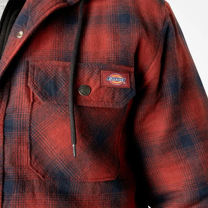 Flannel Hooded Shirt Jacket Dark NavyBrick Ombre Dark Navybrick Ombre dvm Men Dickies Shirt Jackets Flannel Hooded Shirt Jacket Dark NavyBrick Ombre Dark Navybrick Ombre dvm Men Dickies Shirt Jackets