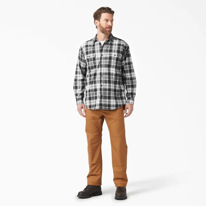 FLEX Long Sleeve Flannel Shirt CharcoalBlack Plaid Charcoalblack Plaid a2f Men Dickies Work Shirts FLEX Long Sleeve Flannel Shirt CharcoalBlack Plaid Charcoalblack Plaid a2f Men Dickies Work Shirts
