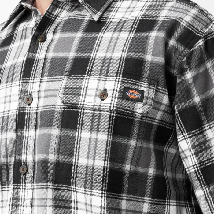 FLEX Long Sleeve Flannel Shirt CharcoalBlack Plaid Charcoalblack Plaid a2f Men Dickies Work Shirts FLEX Long Sleeve Flannel Shirt CharcoalBlack Plaid Charcoalblack Plaid a2f Men Dickies Work Shirts