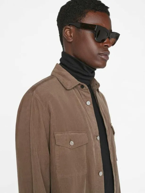 Frame Double Pocket Micro Corduroy Shirt In Mocha Mocha Men Shirts Frame Double Pocket Micro Corduroy Shirt In Mocha Mocha Men Shirts