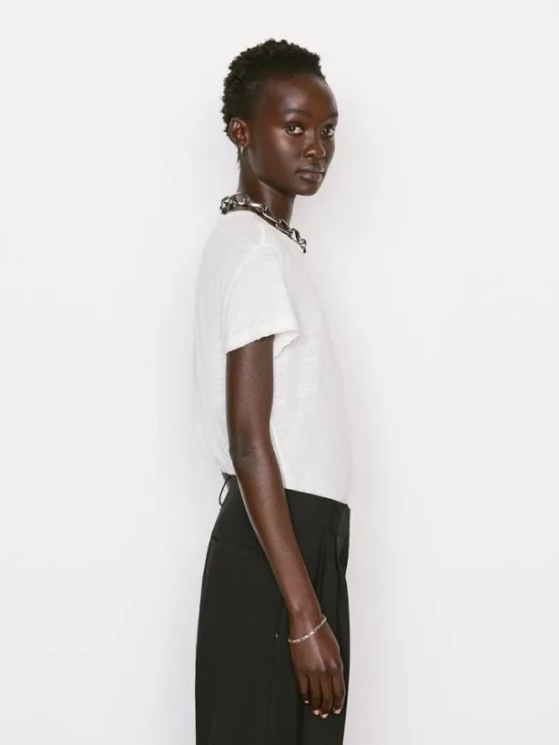 Frame Easy True Tee In Blanc Blanc Women Tanks and Tees Frame Easy True Tee In Blanc Blanc Women Tanks and Tees