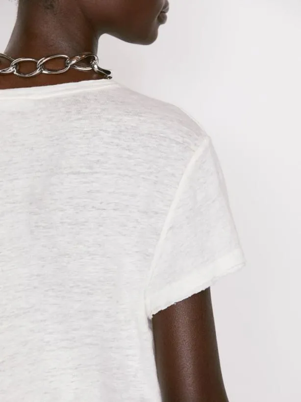 Frame Easy True Tee In Blanc Blanc Women Tanks and Tees Frame Easy True Tee In Blanc Blanc Women Tanks and Tees