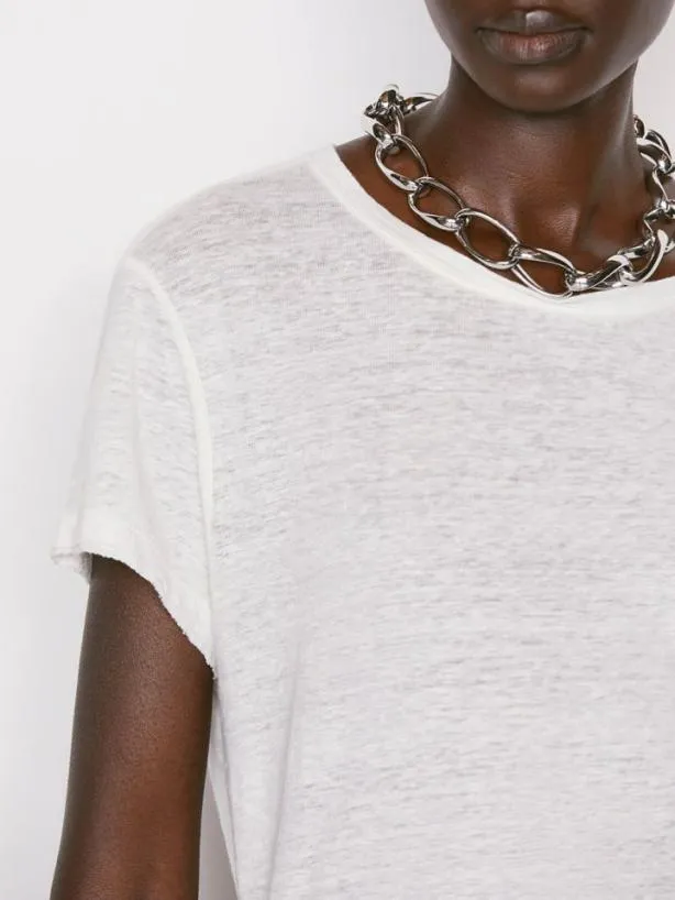 Frame Easy True Tee In Blanc Blanc Women Tanks and Tees Frame Easy True Tee In Blanc Blanc Women Tanks and Tees
